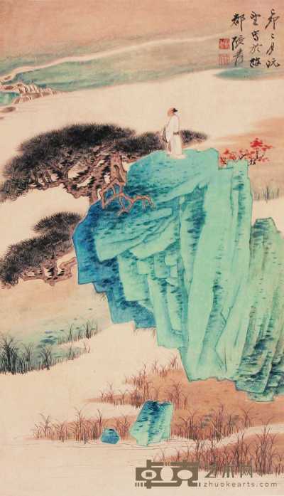 张大千 己卯（1939年）作 山水 立轴 67×39cm